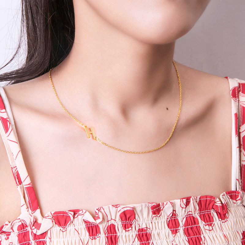 26 English Initials Letter Clavicle Chain Necklace Choker