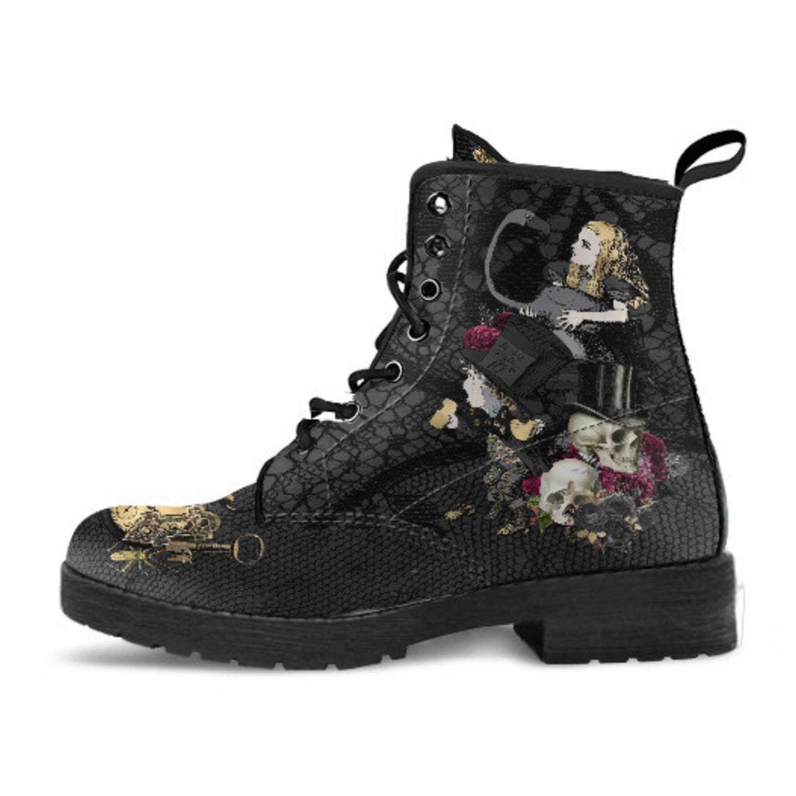 Women's Printed Cartoon Lace-up High-top Leather Boots Viralgem Store
