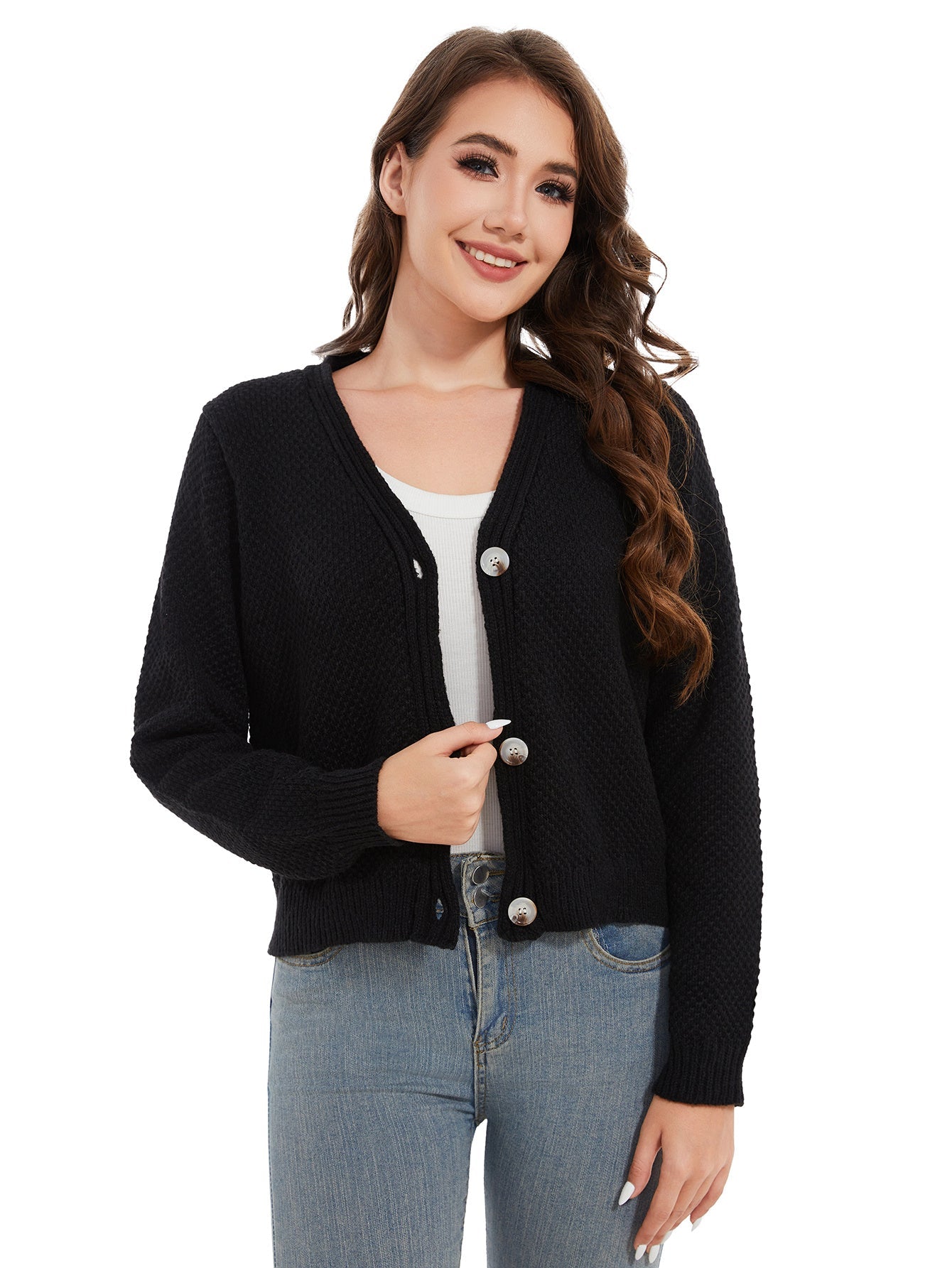 Women's Long Sleeved Striped Cardigan Sweater Top Viralgem Store