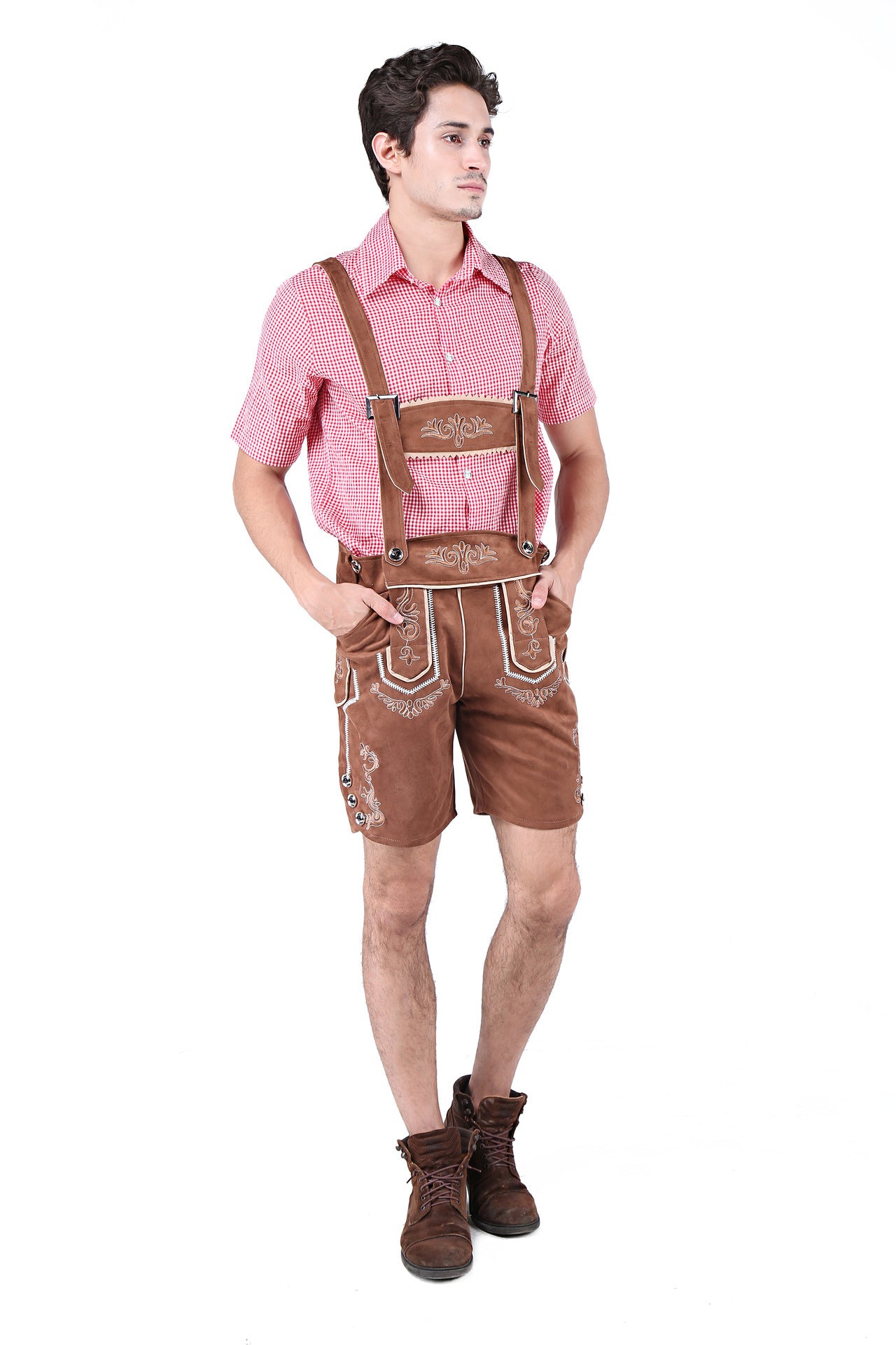 Two-color Shirt Suspenders European And American Adult Men German Beer Festival Clothing Bar Overalls