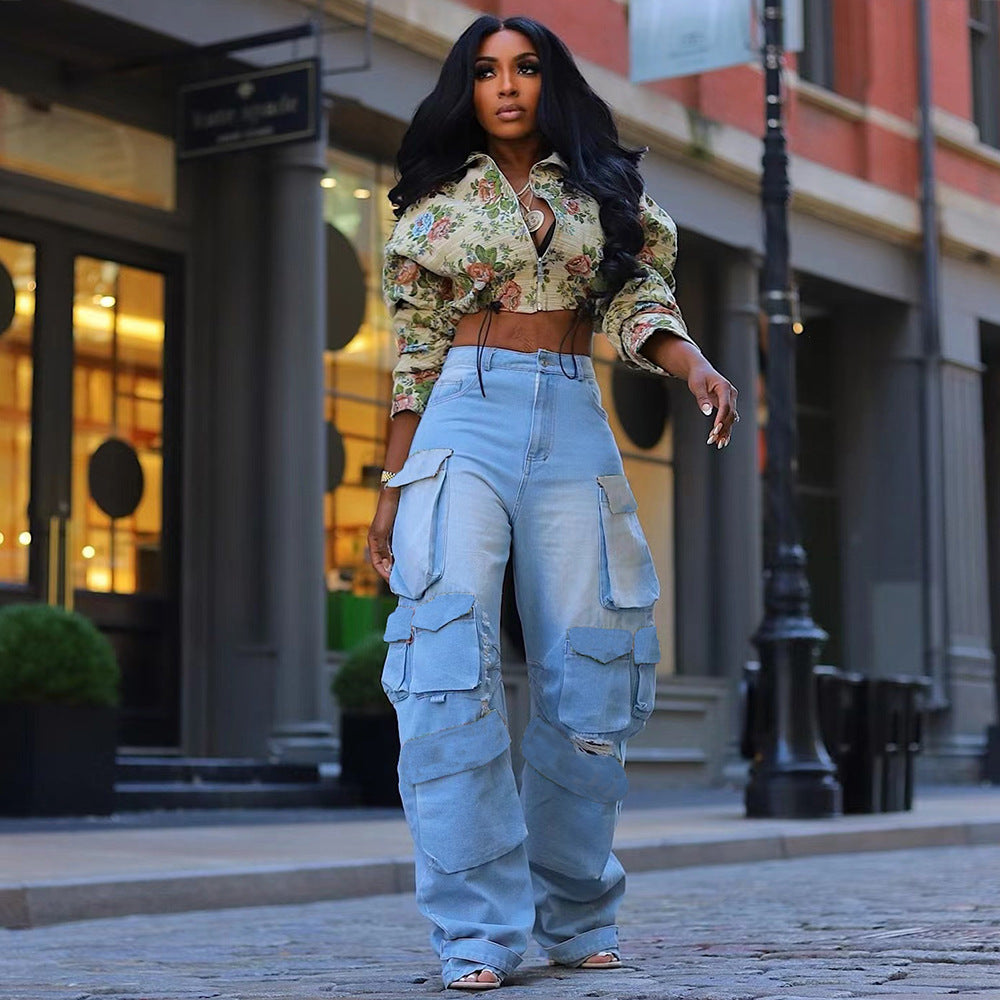 Women's Lace-up Yarn-dyed Jacquard Long-sleeved Jacket Viralgem Store