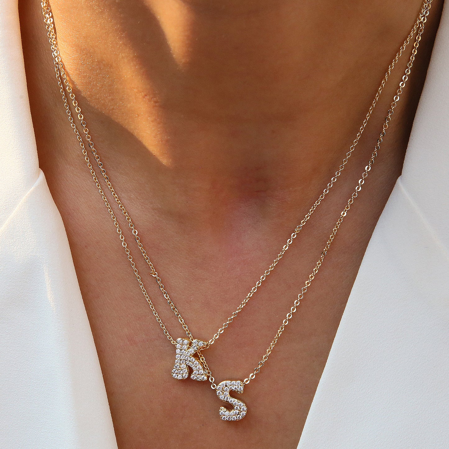 18K Brass Micro-inlaid DIY Name 26 Pendants