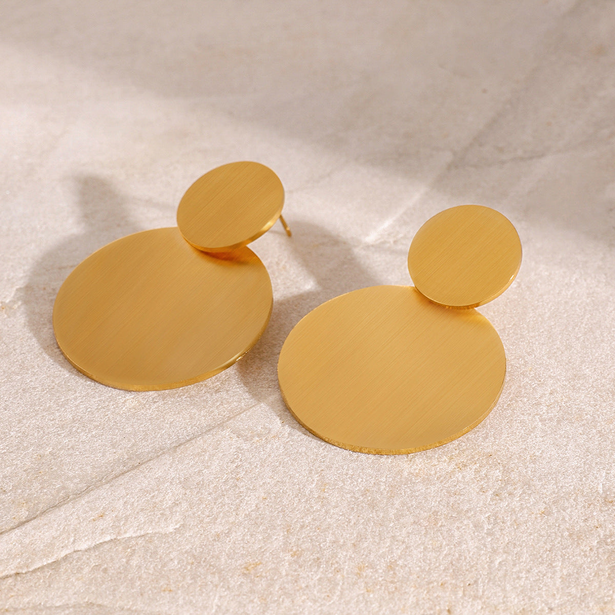 Stainless Steel Circle Ear Studs Niche Geometry