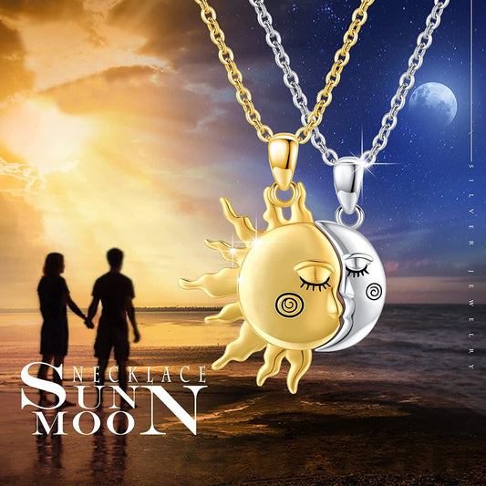 18K Golden Magnetic Sun Star Necklace Fashion Personality Couple Pendant Necklace Valentine's Day Gift Viralgem Store