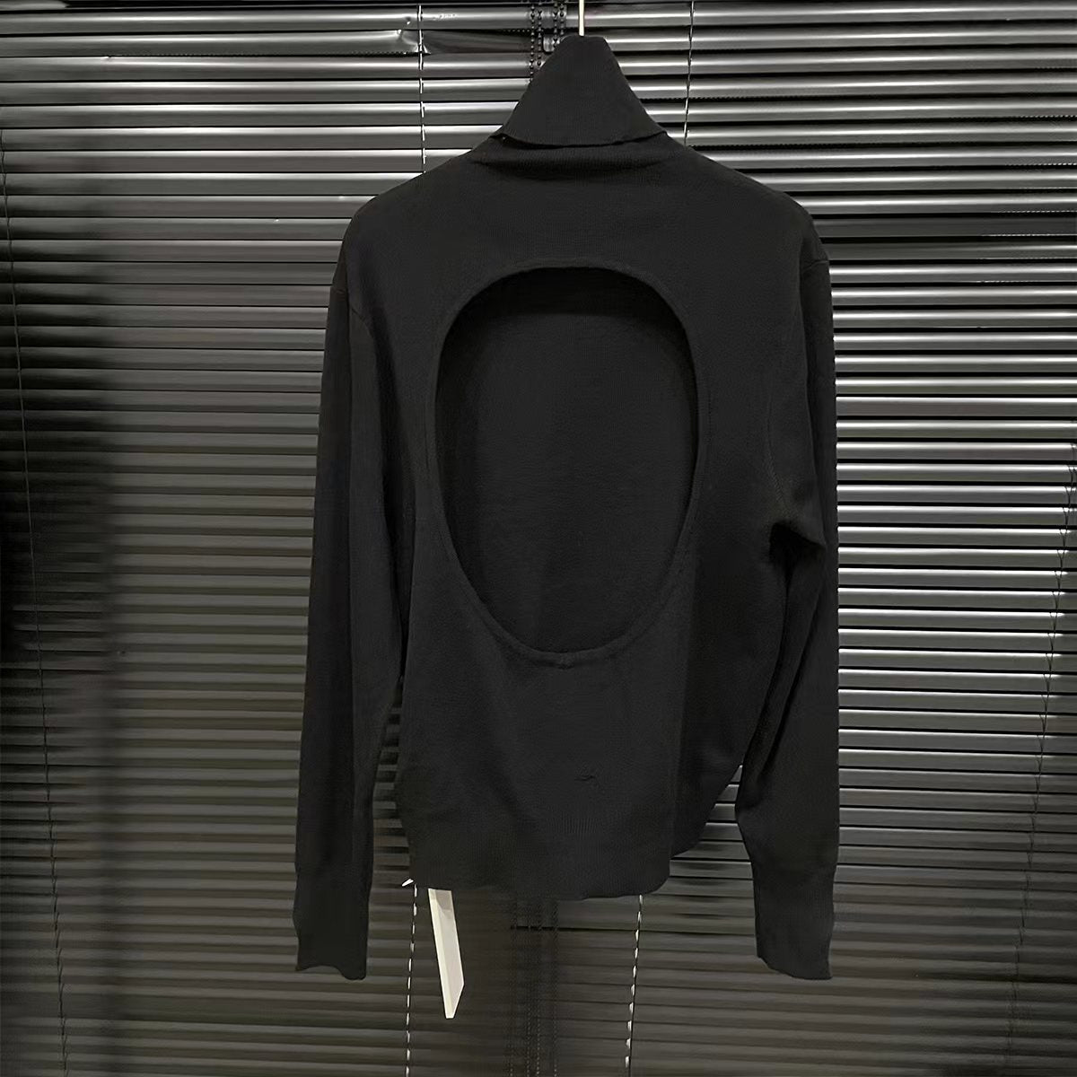 Women's Open Back Turtleneck Sweater American Minority Simple Two-way Design Sweater Viralgem Store