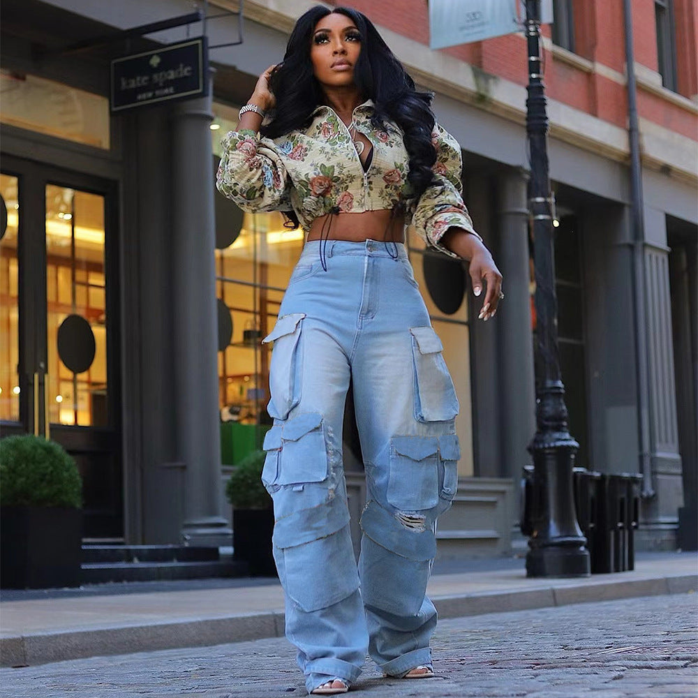 Women's Lace-up Yarn-dyed Jacquard Long-sleeved Jacket Viralgem Store