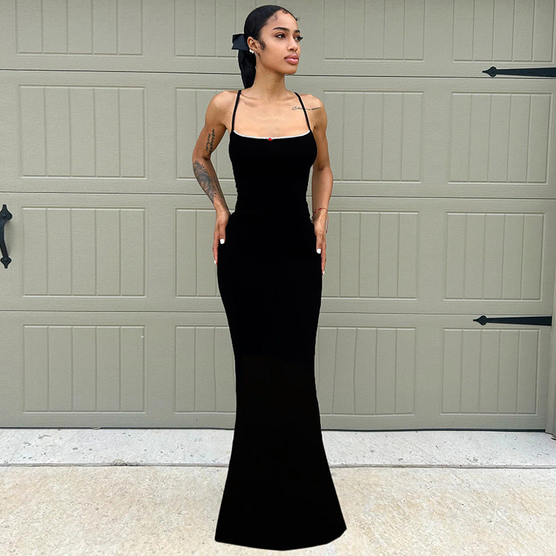 Tube Top Lace Slim Fit Long Dress Sexy Little Flower Splicing Sling Viralgem Store