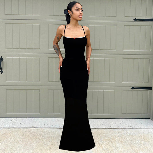 Tube Top Lace Slim Fit Long Dress Sexy Little Flower Splicing Sling Viralgem Store