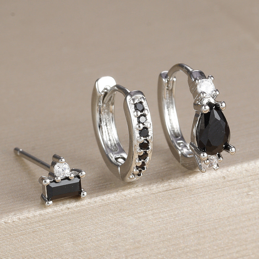 Trendy Water Drop Earrings Fashion Geometry Pattern Rectangular Inlaid Viralgem Store