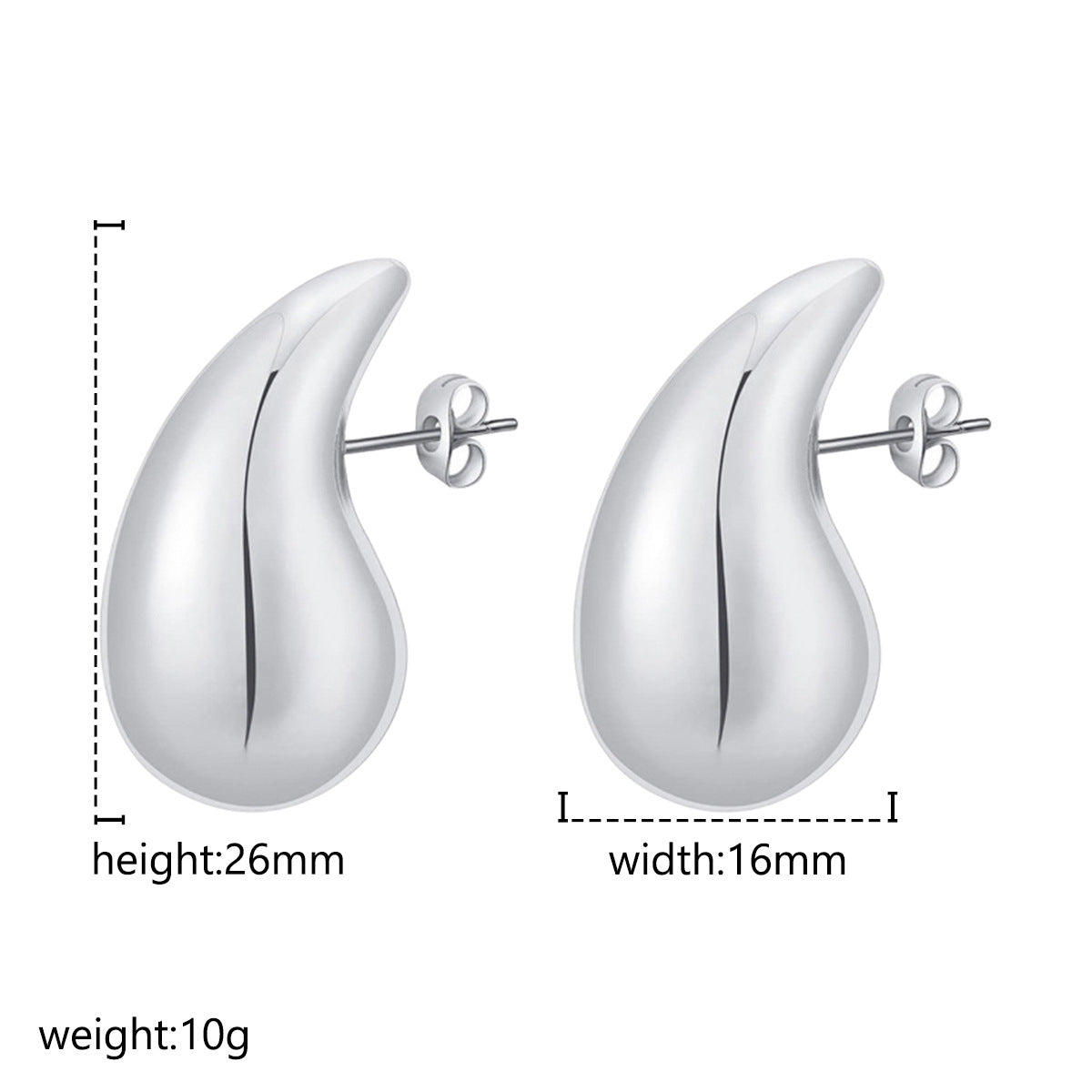 Advanced Design Feeling Chubby Water Drop Earrings, Stainless Steel Hollow Earrings Viralgem Store