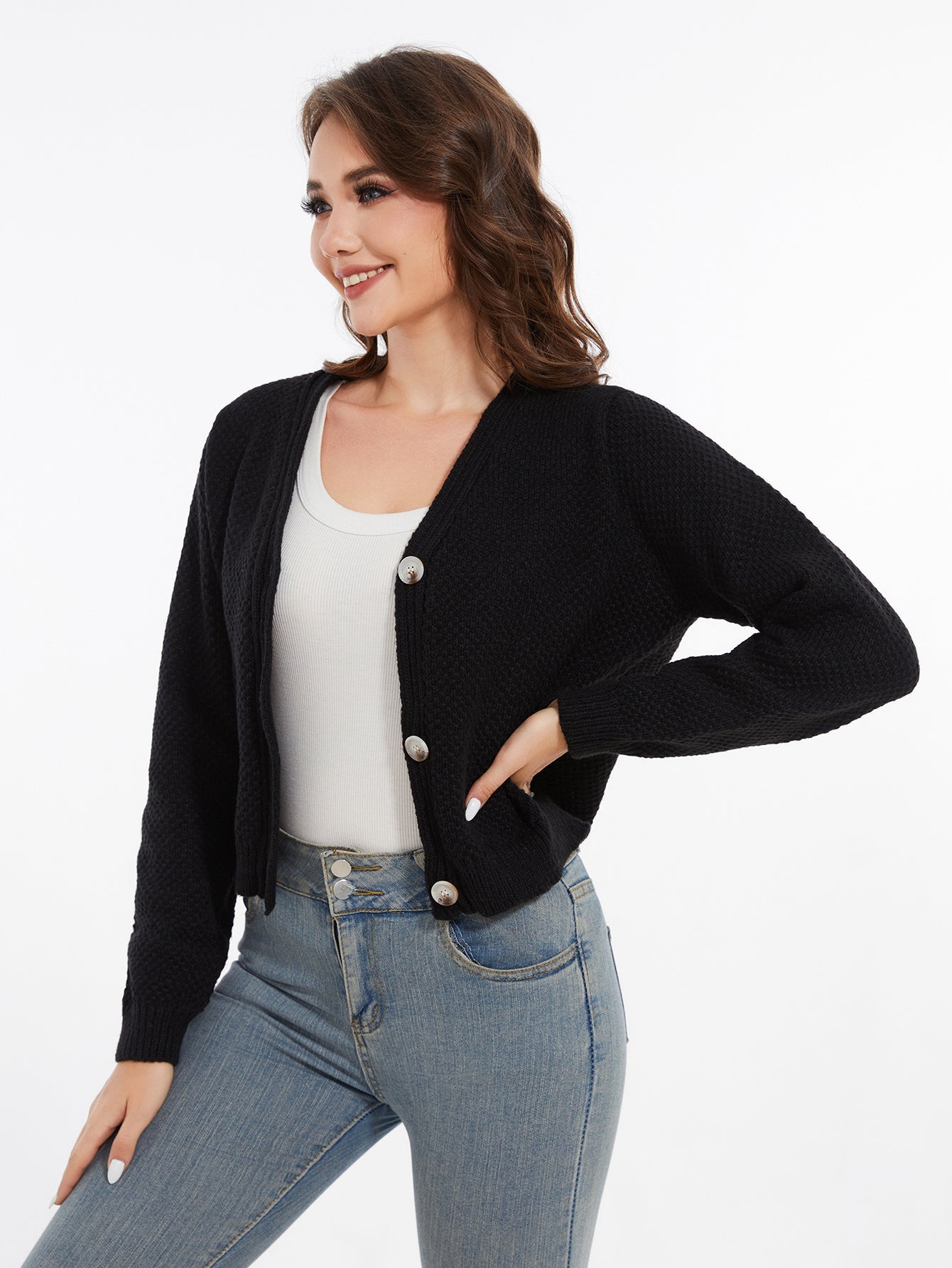 Women's Long Sleeved Striped Cardigan Sweater Top Viralgem Store