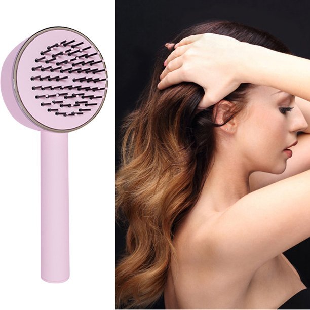 3D Air Cushion Massager Brush With Retractable Bristles Self Cleaning Hair Brush Massage One-key Self-cleaning Hair Brush Anti-Static Airbag Massage Comb For Women Curly Hair Brush Viralgem Store