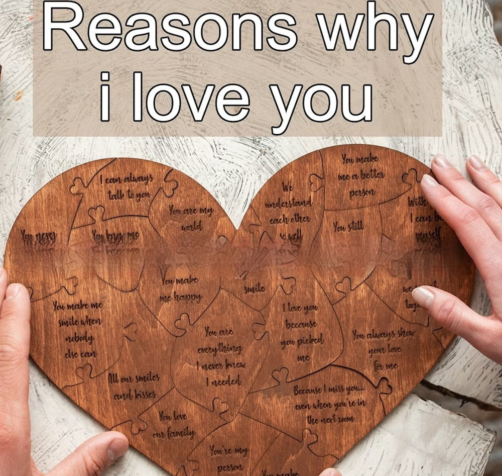 2024 New Valentine's Day Wooden Love Puzzle Resons Why I Love You Viralgem Store