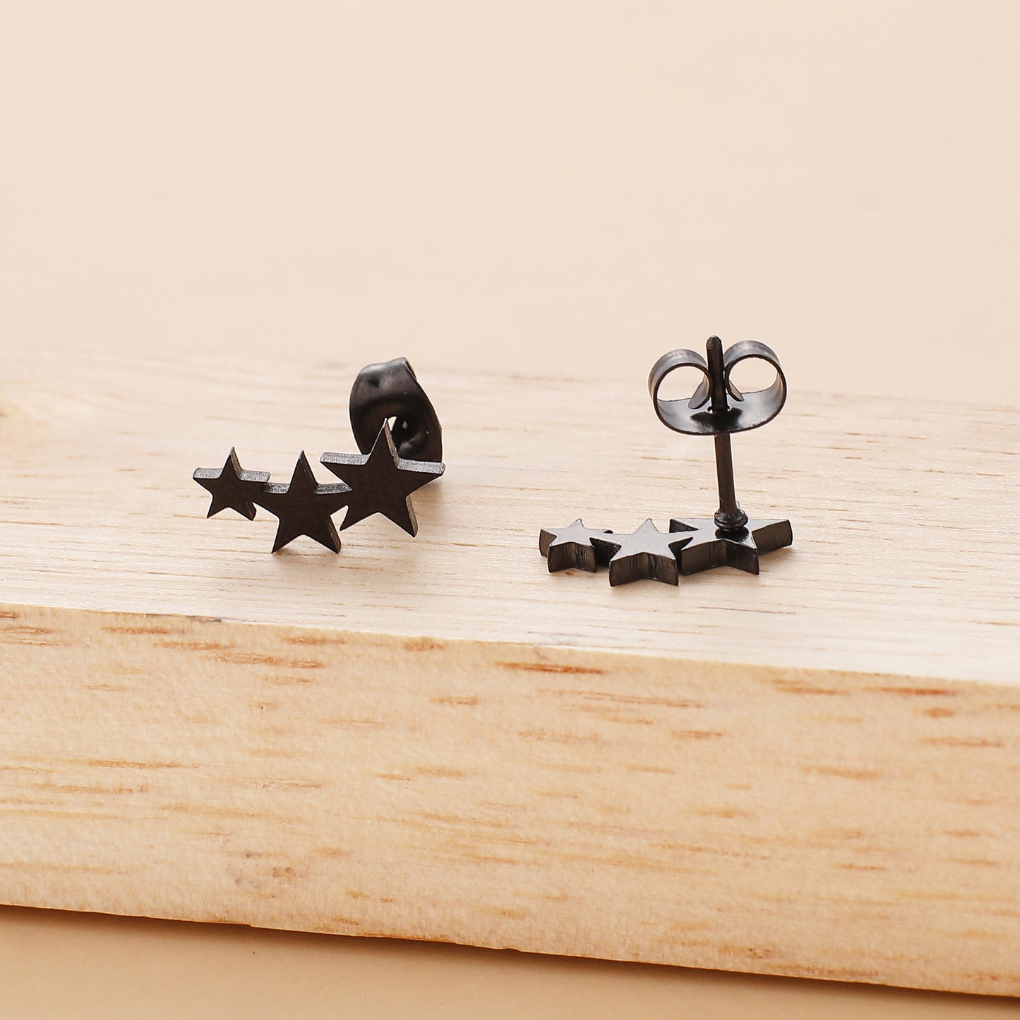 Stainless Steel Ornament Five-pointed Star Shape Stud Earrings