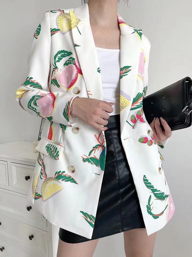 Women's Autumn Fresh Fruit Printed Small Suit Viralgem Store