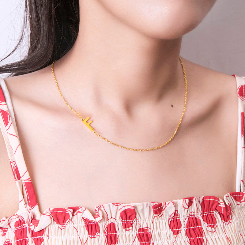 26 English Initials Letter Clavicle Chain Necklace Choker