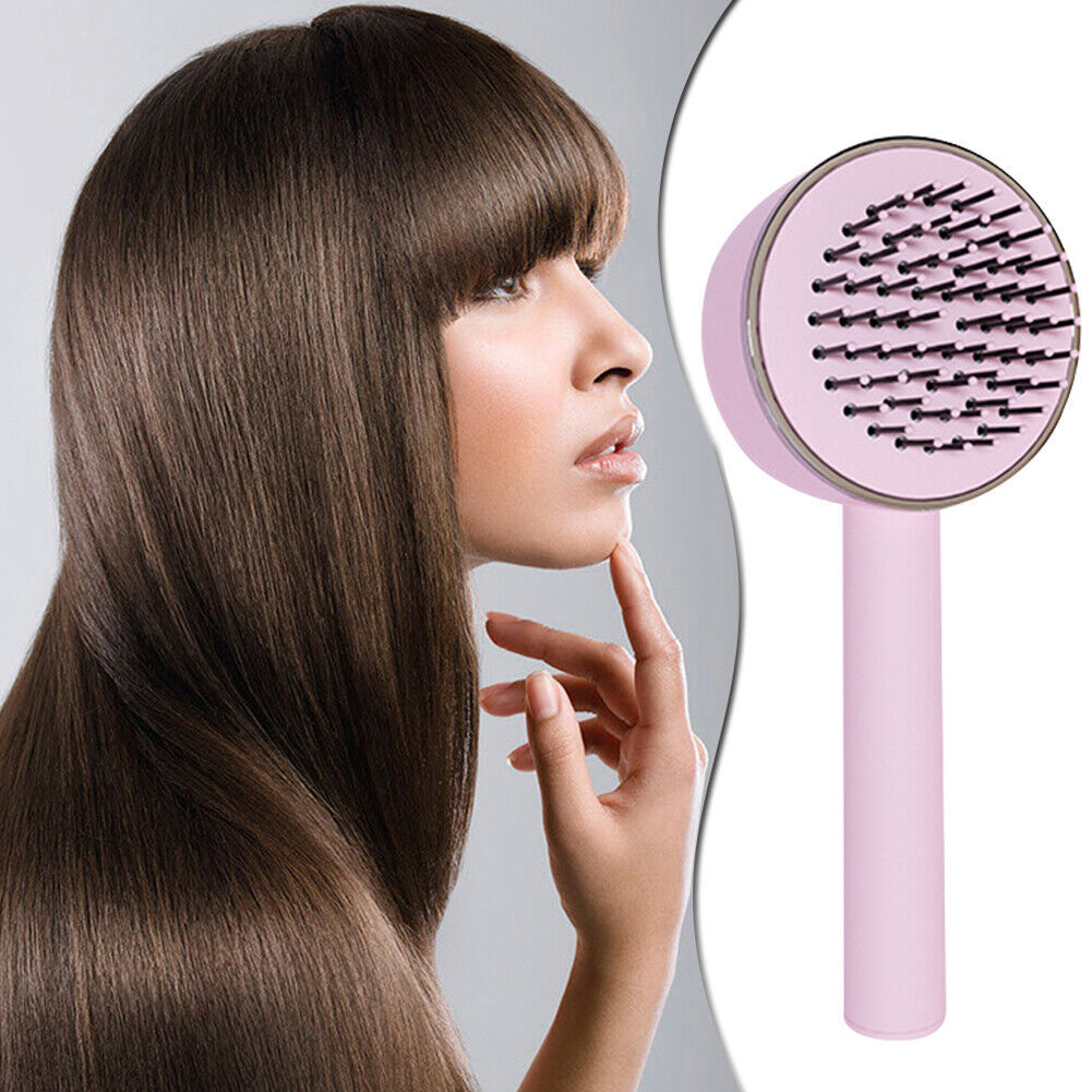 3D Air Cushion Massager Brush With Retractable Bristles Self Cleaning Hair Brush Massage One-key Self-cleaning Hair Brush Anti-Static Airbag Massage Comb For Women Curly Hair Brush Viralgem Store