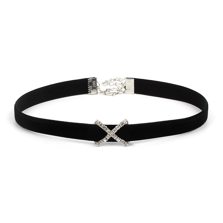 All-match Rhinestone Geometric Choker Necklace