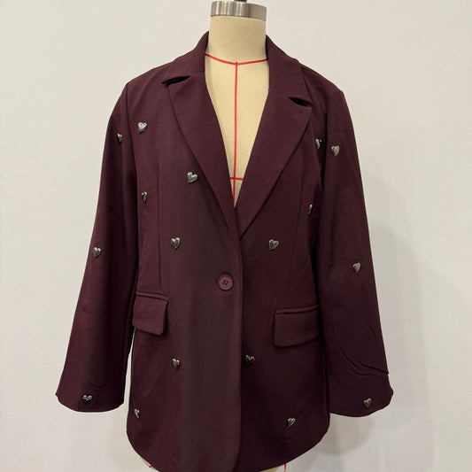 Straight Loose Heart Rhinestone Suit For Women Viralgem Store