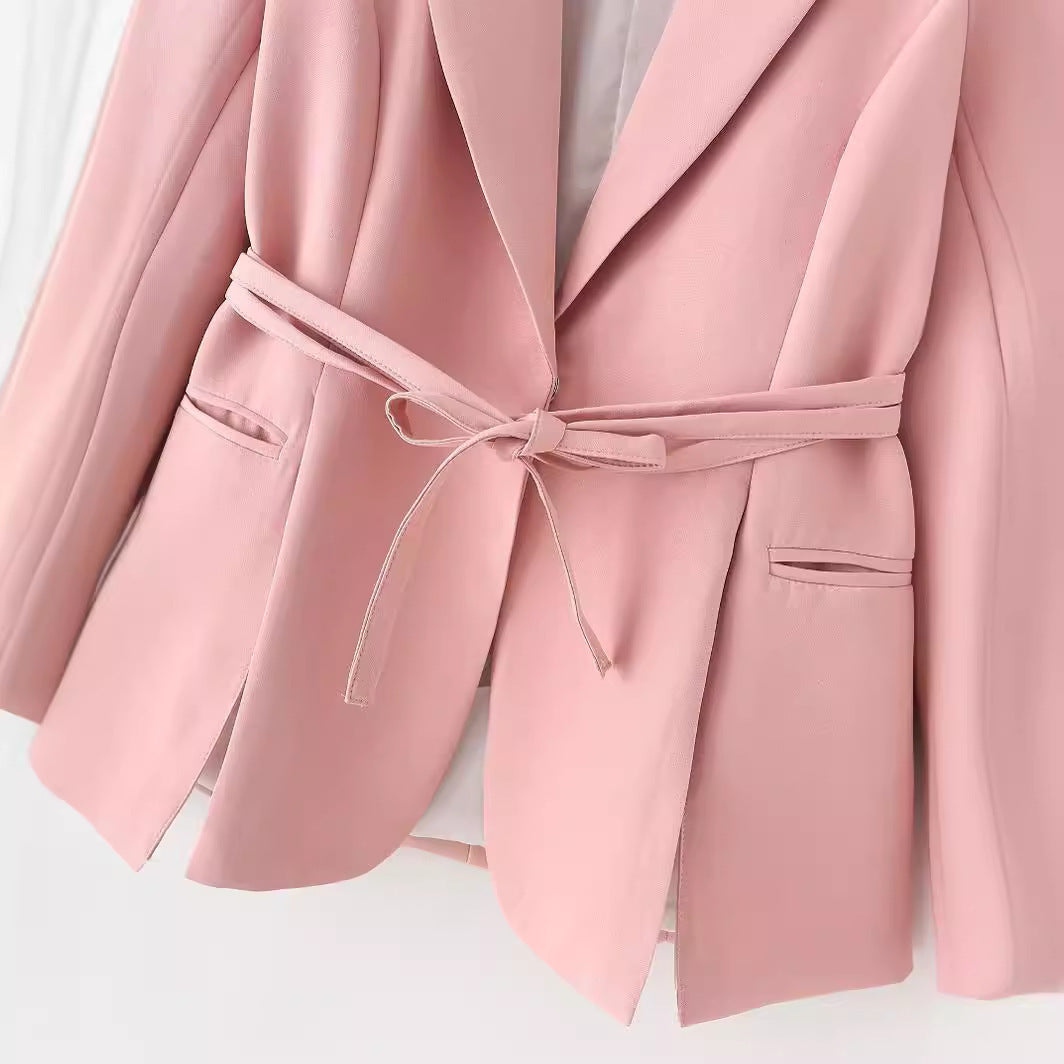 Spring And Summer New Fashion Temperament Series Belt Suit Pants Suit