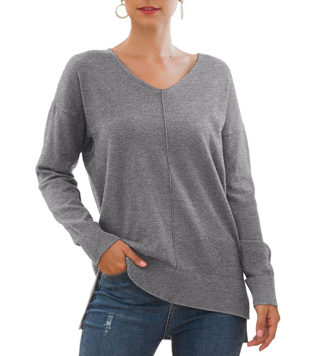 V-neck Batwing Sleeve Knitted Sweater Viralgem Store