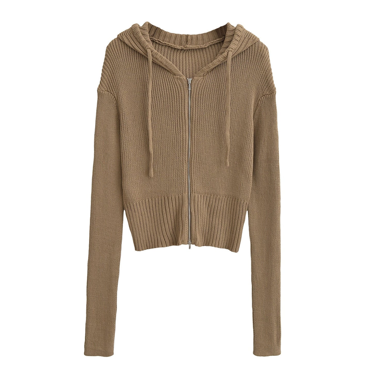 Women's American-style Hooded Zipper Knitted Cardigan Early Autumn New Short Viralgem Store