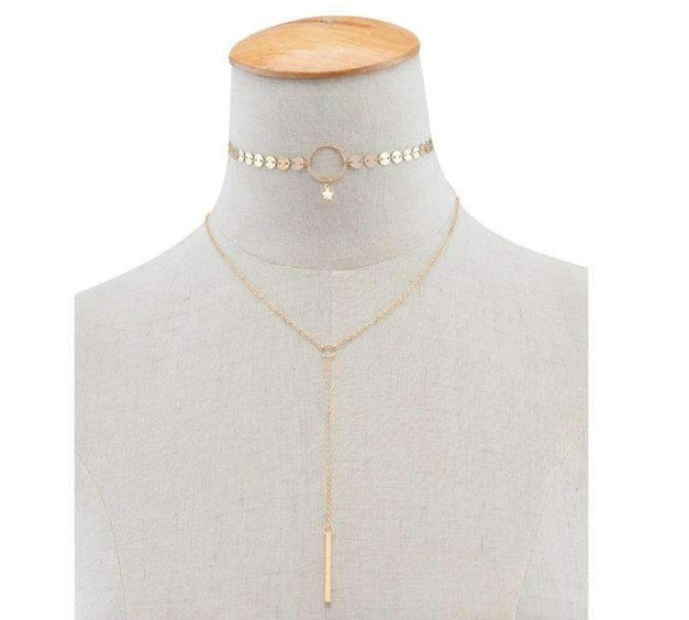 Star Goddess Duo Layering Choker Necklace Viralgem Store
