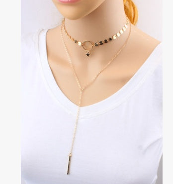 Star Goddess Duo Layering Choker Necklace Viralgem Store