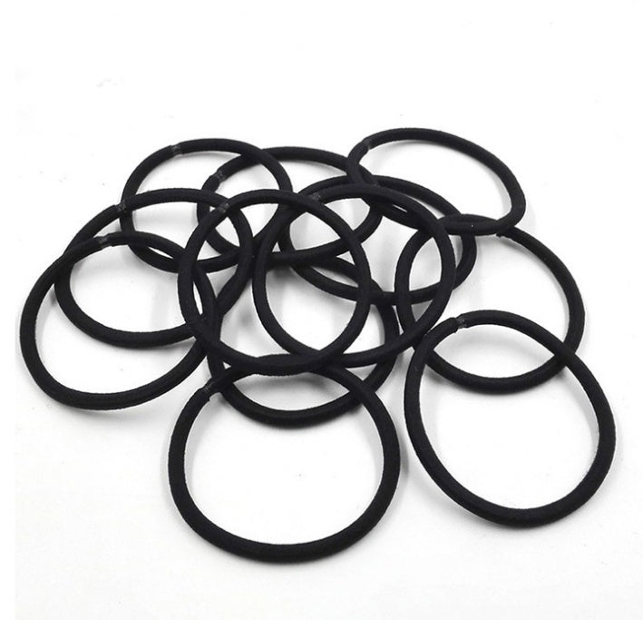 100Pcs Black Elastic Hair Bands Ponytail Holder Head Rope Ties Hats Hair Styling Kids Girl Accessories Scrunchie Viralgem Store