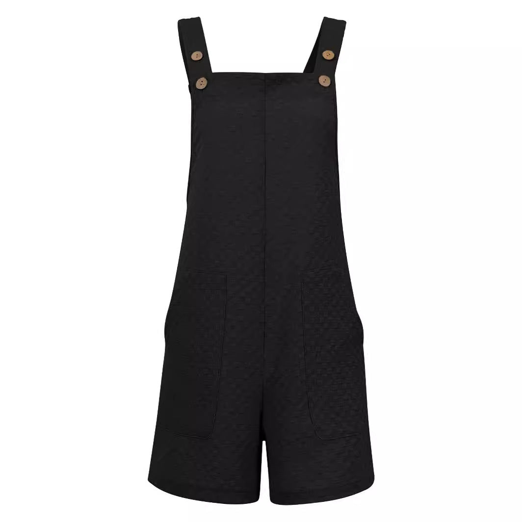 Women's Jumpsuit Sleeveless Straight Leg Jacquard Solid Color Overalls Viralgem Store