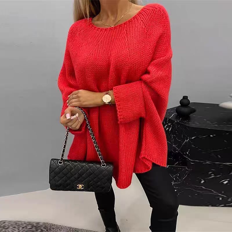 Winter Loose Batwing Sleeve Pullover Sweater Fashion Oversized Knitted Shawl Sweater Tops For Women Clothing Viralgem Store