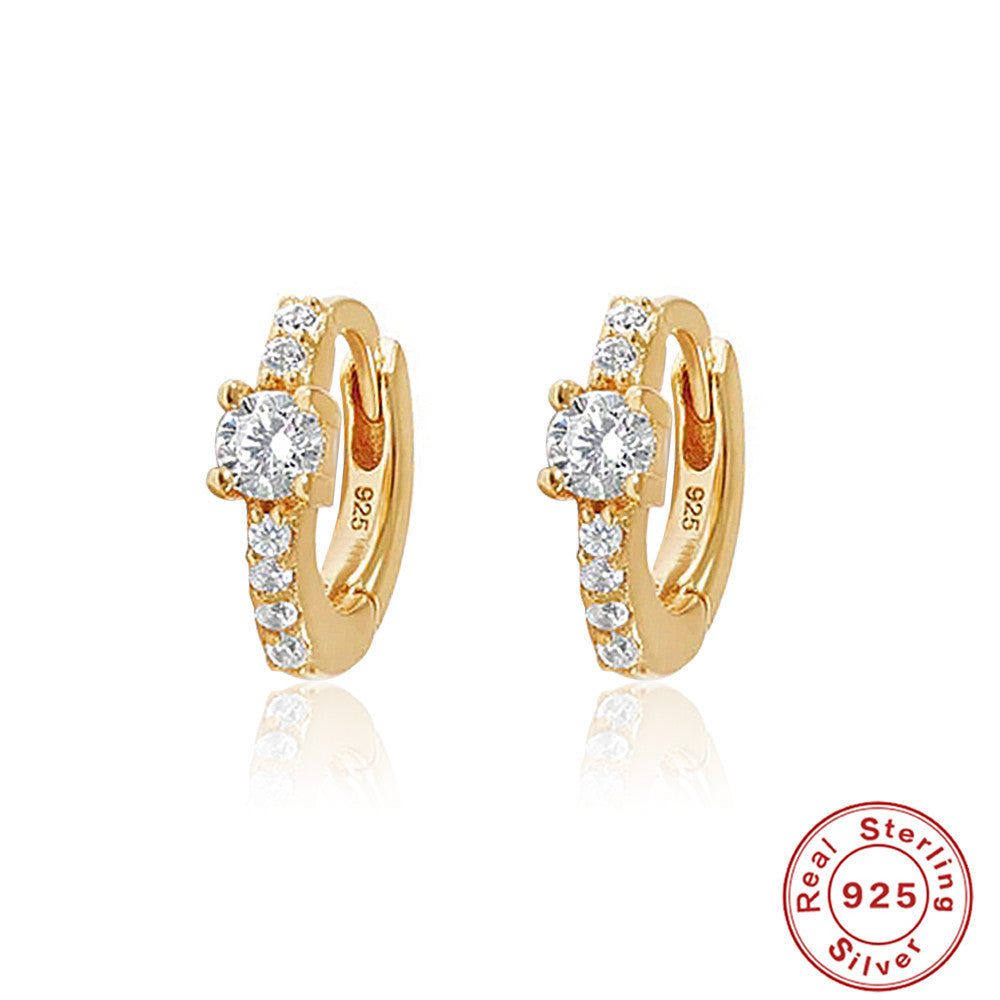 Women's Sterling Silver Luxury Round Ring Earrings Viralgem Store