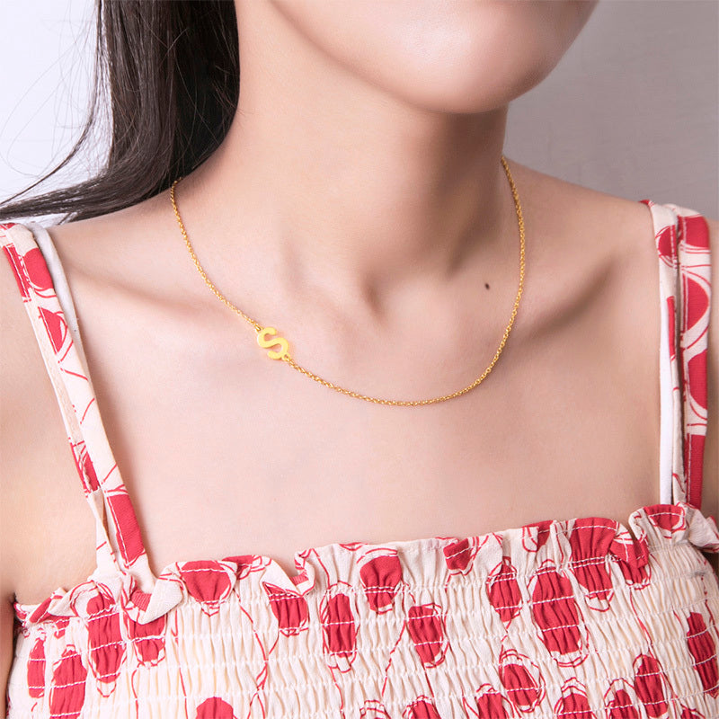 26 English Initials Letter Clavicle Chain Necklace Choker