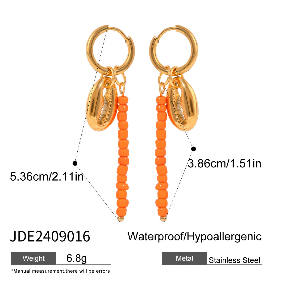 18K Gold Stainless Steel Pearl Cowboy Hat Hat Bead Ear Clip Viralgem Store