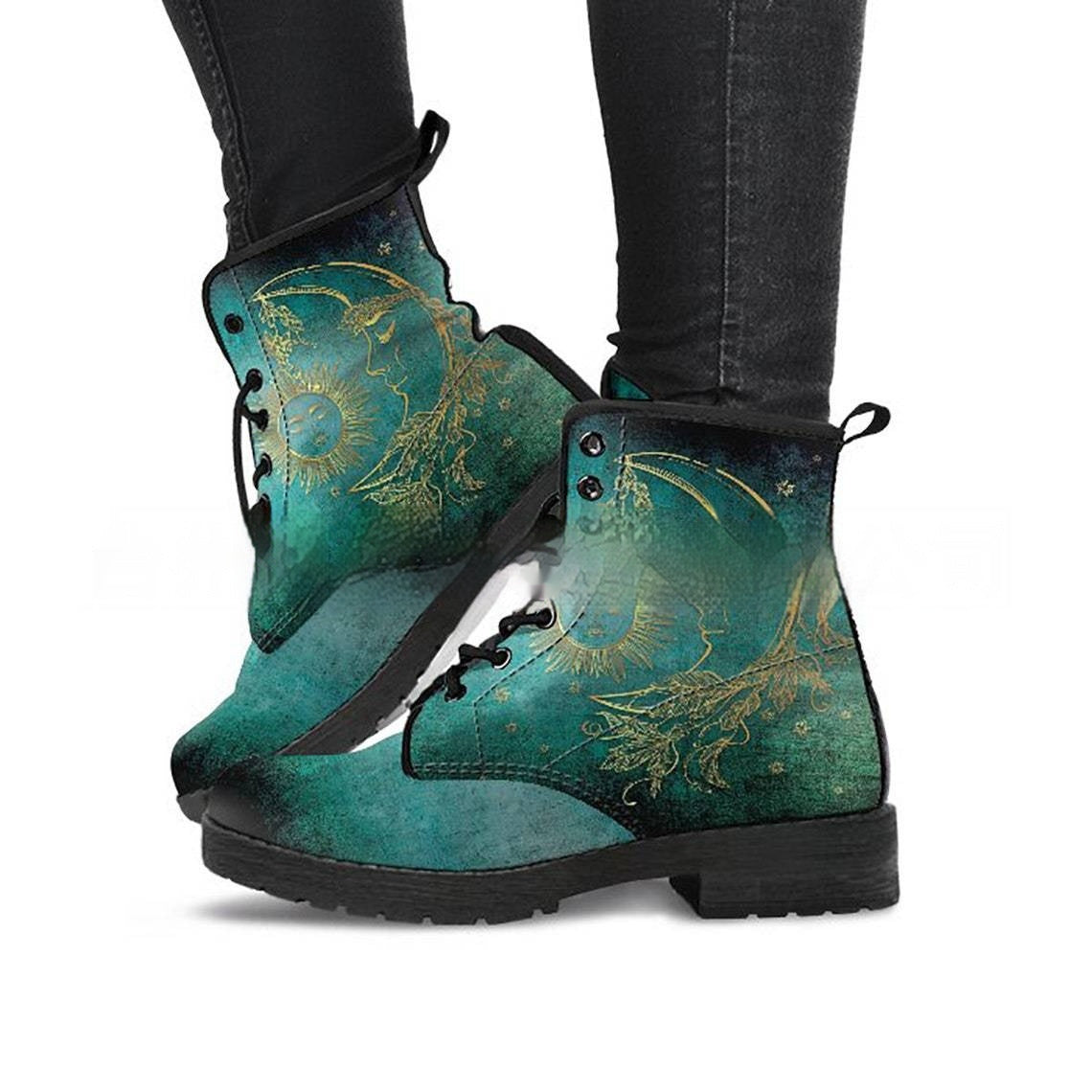 Women's Printed Cartoon Lace-up High-top Leather Boots Viralgem Store