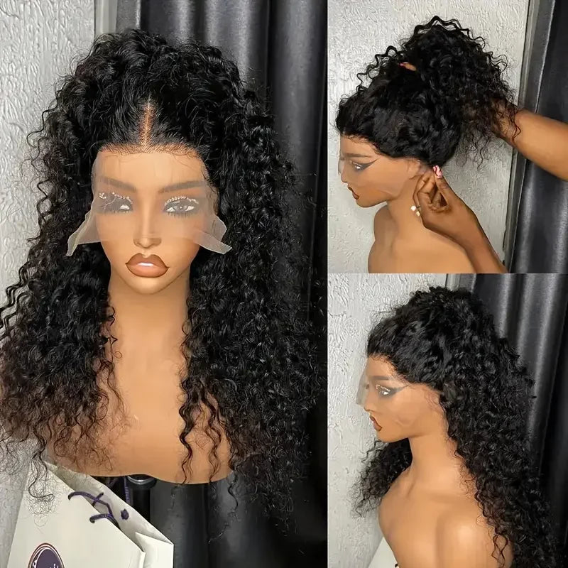 360° Full HD Lace Front Wig with Hidden Strap Human Hair 250% Pre Plucked & Cut Deep Water Deep Curly Voluminous Curly Texture