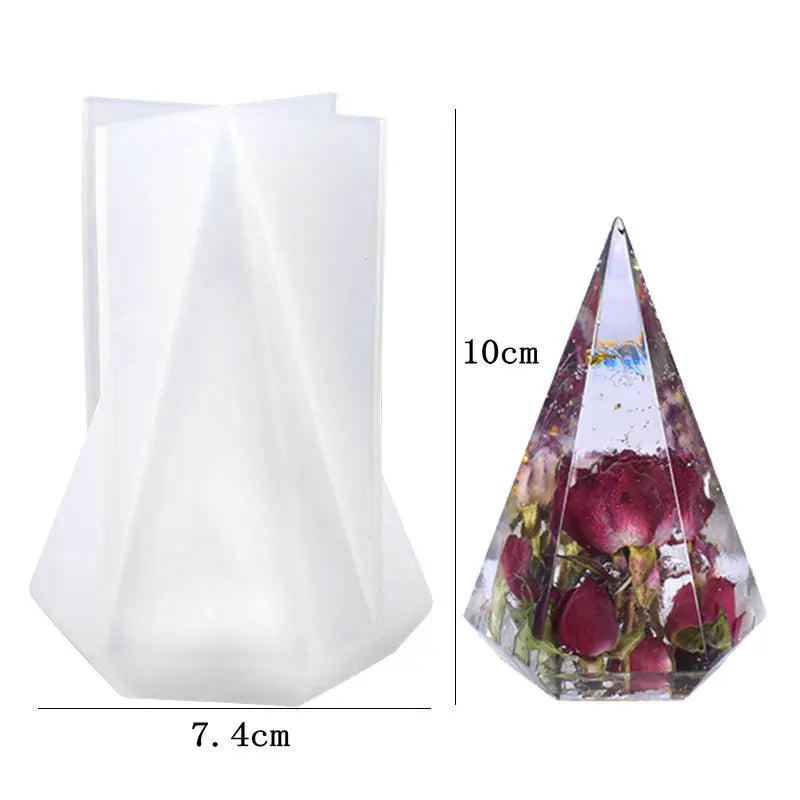 8Styles Ring Holder Cone Resin Molds Pyramid Silicone Mold for Resin Casting DIY Jewelry Ring Display Stand Candle Making Crafts