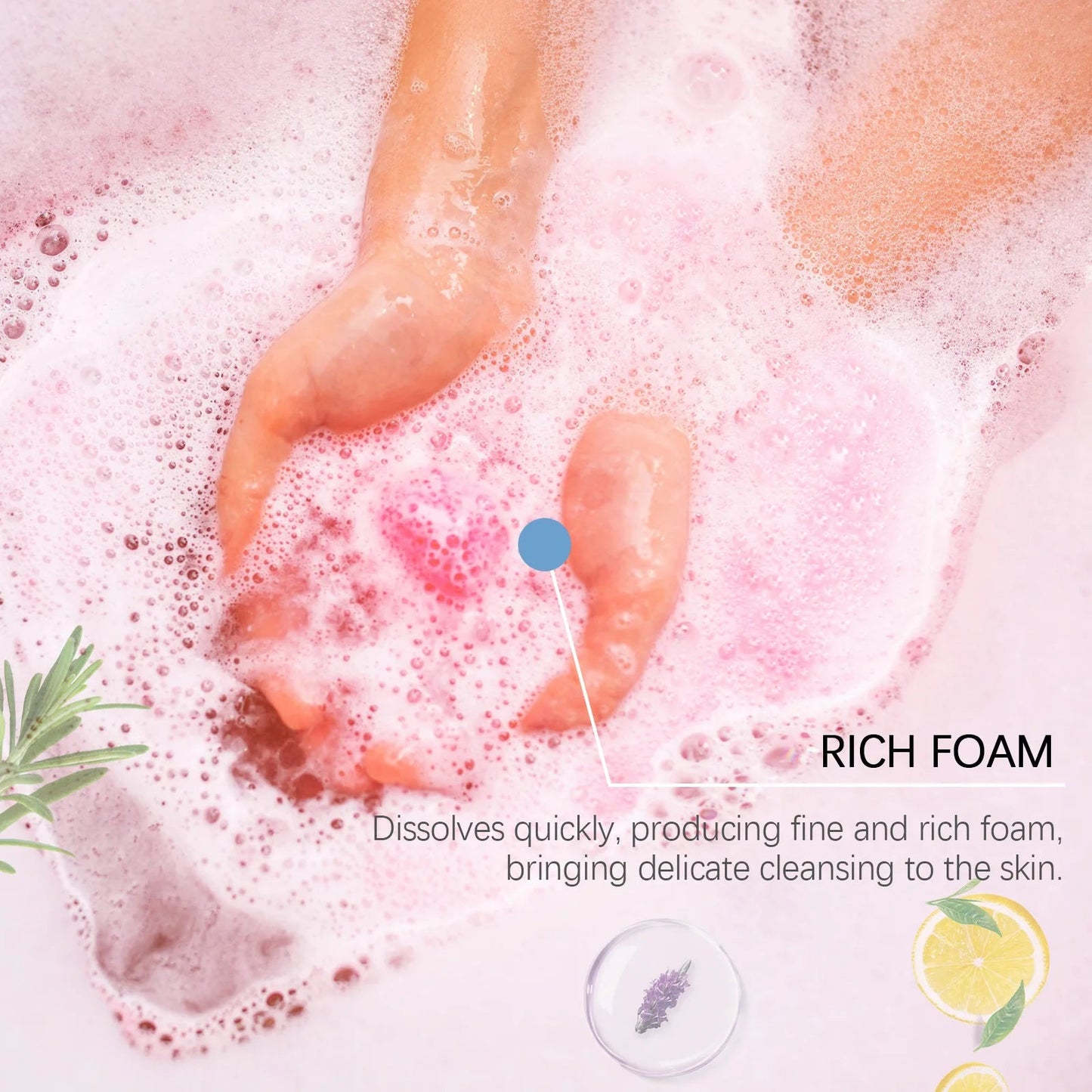 Wiieey 30gx6 Lasting Fragrance Bath Bomb Salt Nourish Floral Scent Body Wash Cleansing Spa Relaxing Exfoliating Skin Shower Ball Viralgem Store