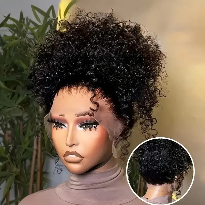 360° Full HD Lace Front Wig with Hidden Strap Human Hair 250% Pre Plucked & Cut Deep Water Deep Curly Voluminous Curly Texture