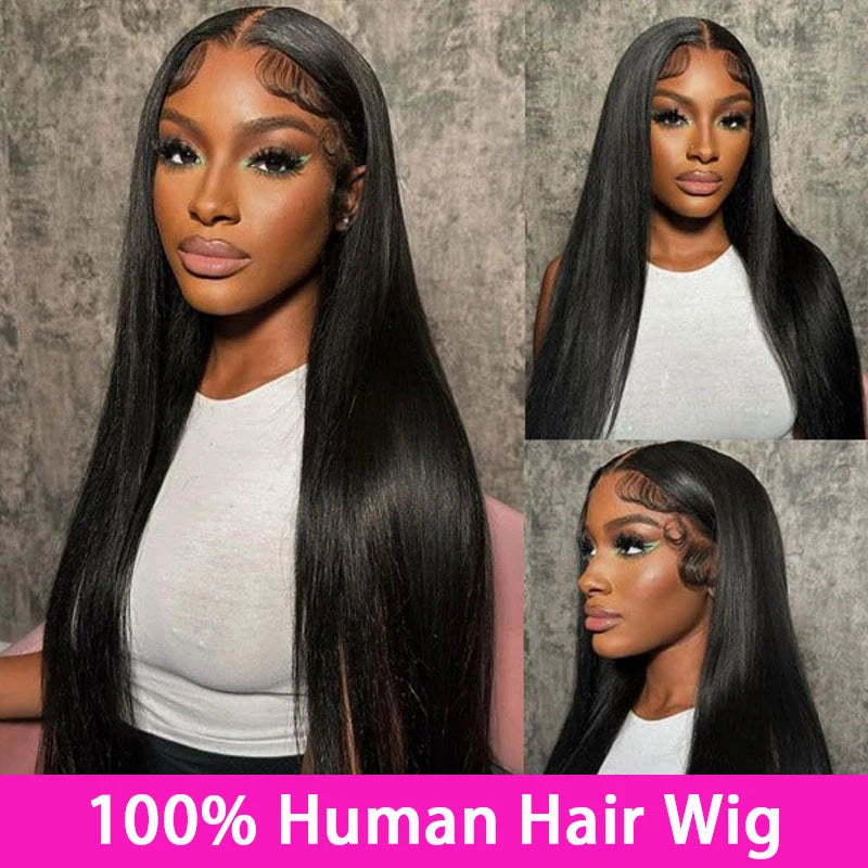 100% Malaysia Human Hair 13x6 Bone Straight Lace Front Human Hair Wigs 30 Inch 13x4 Lace Frontal Wig for Women Pre Plucked Viralgem Store