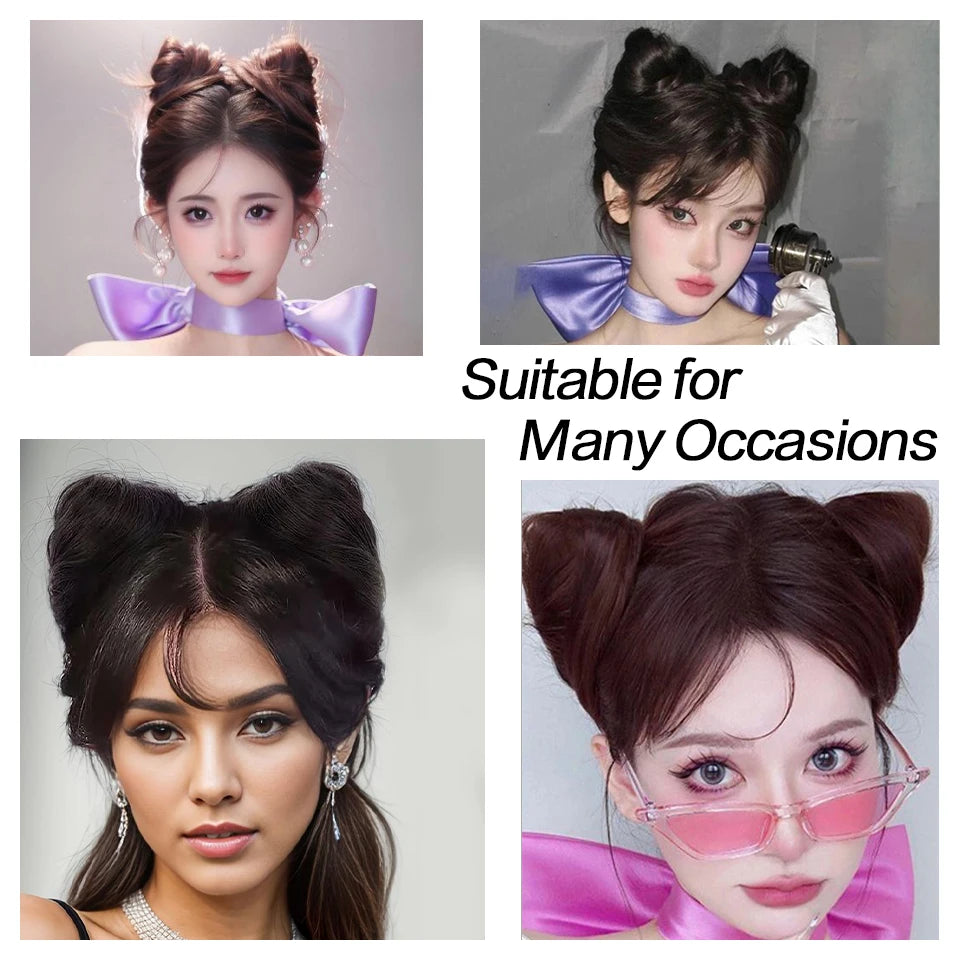 Synthetic Cat Ear Wig Bag Wig Women's Bun To Increase Hair Volume Fluffy Croissant Clip-on Newly Upgraded Ball Head Viralgem Store