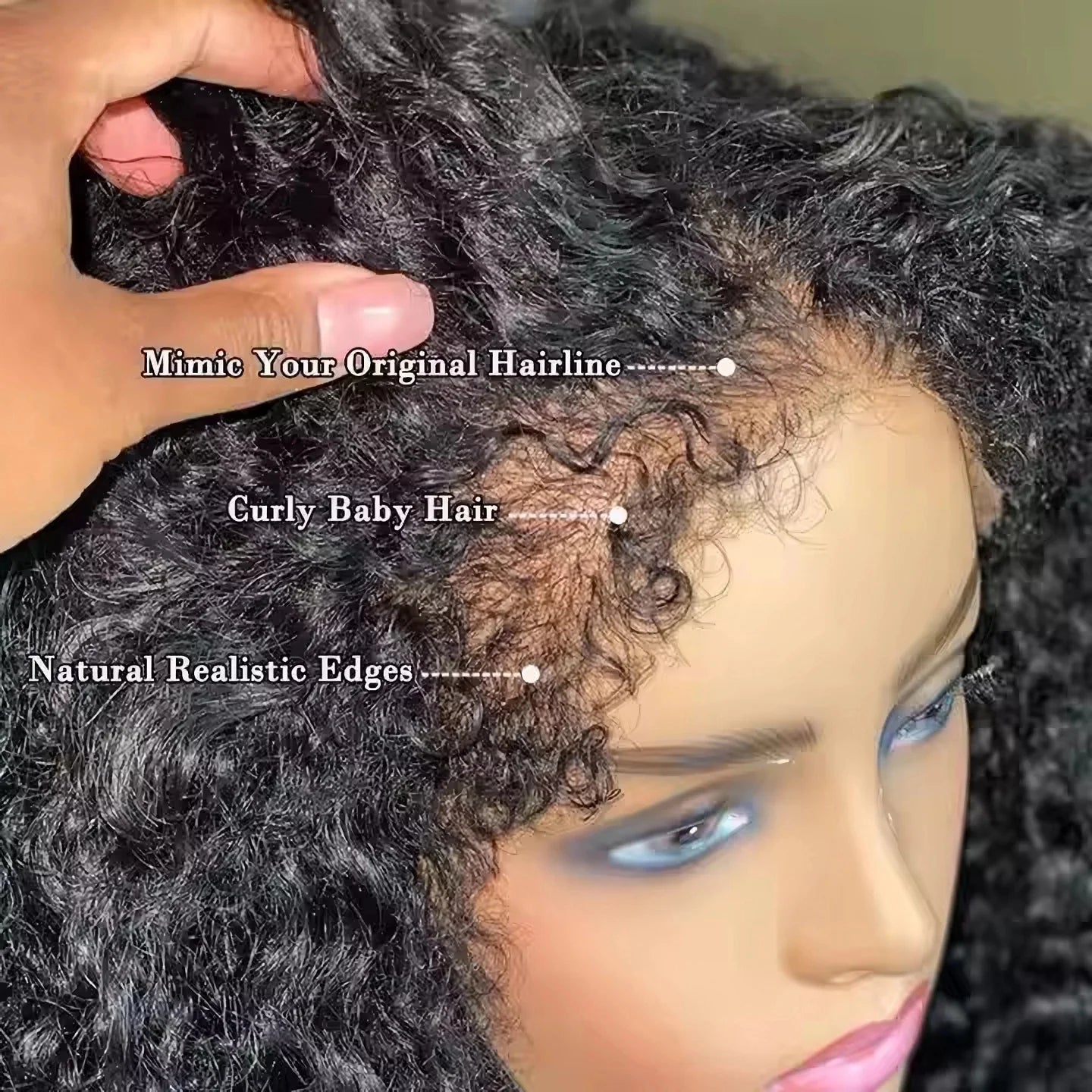 4C Edges 13x4 Water Wave HD Lace Front Human Hair Wig Pre Plucked Glueless Wig Transparent Lace Frontal Wig With Curly Baby Hair