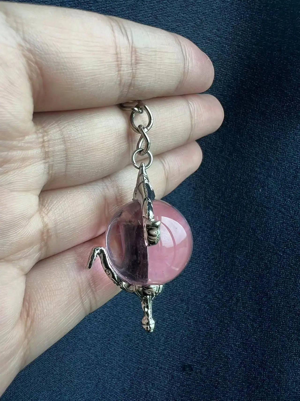 W.I.T.C.H. Color Crystal Heart of Kandrakar Keychain Exquisite Pattern Carved Crystal Ball Pendant Chain Magic Elf Same Jewelry