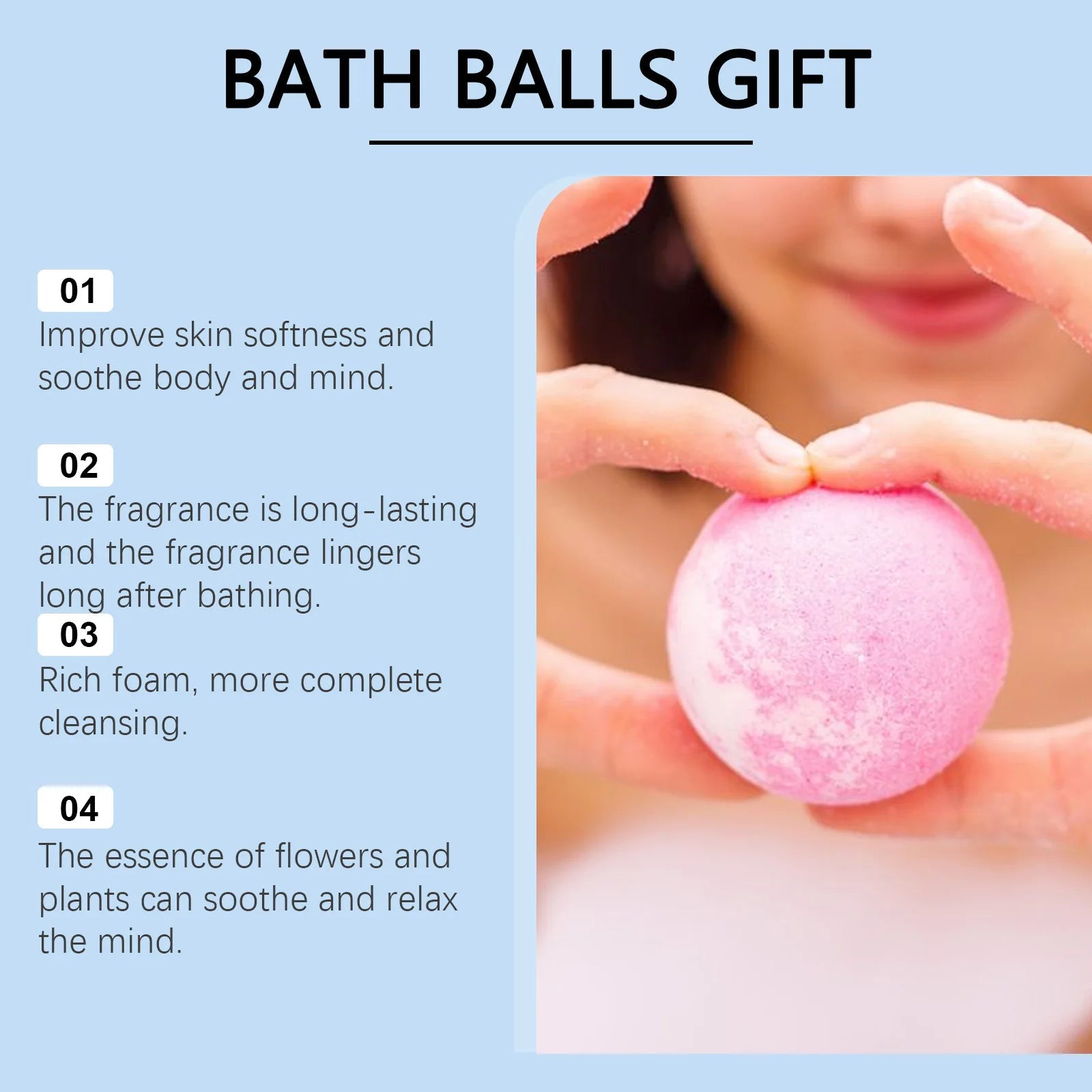 Wiieey 30gx6 Lasting Fragrance Bath Bomb Salt Nourish Floral Scent Body Wash Cleansing Spa Relaxing Exfoliating Skin Shower Ball Viralgem Store