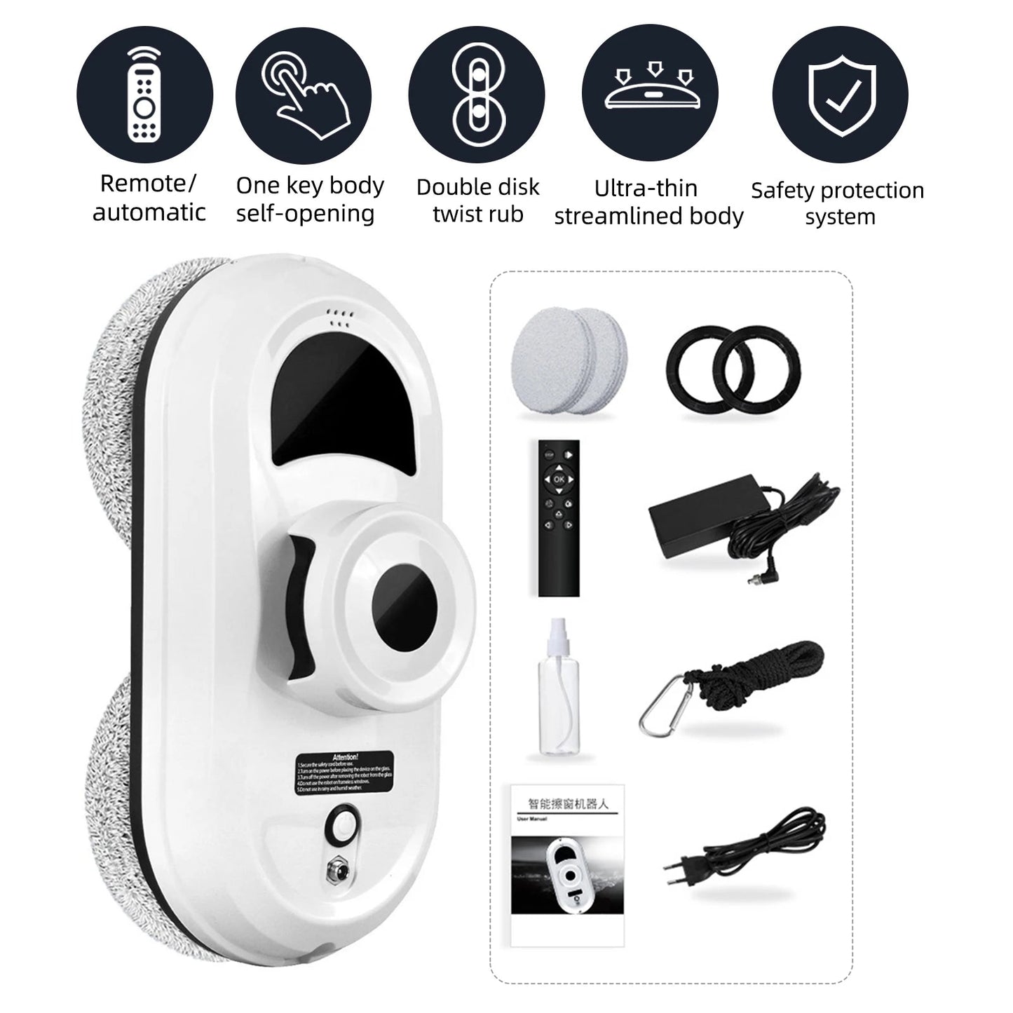 5600pa Window Cleaning Robot Household Intelligent Vacuum Remote Control Anti Fall Electric Window Washer Glass Cleaner Viralgem Store