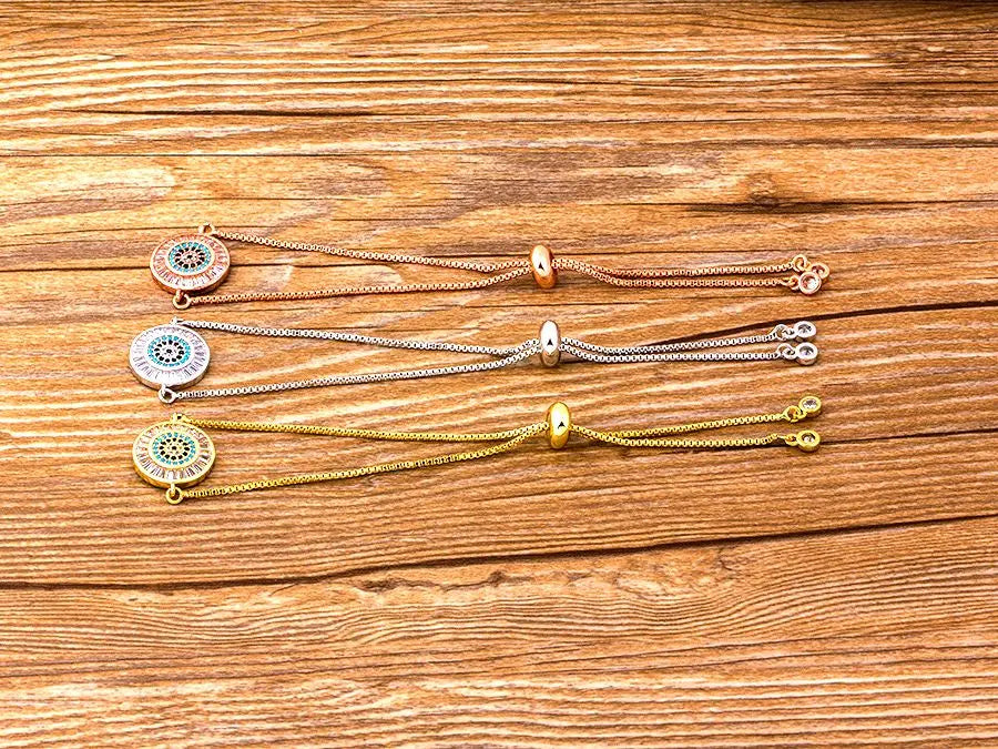 AIBEF Hot Sale Fashion Lovely Heart Rainbow Adjustable Bracelet Bangle Cubic Zircon Chain Bracelet Women Jewelry Birthday Gifts