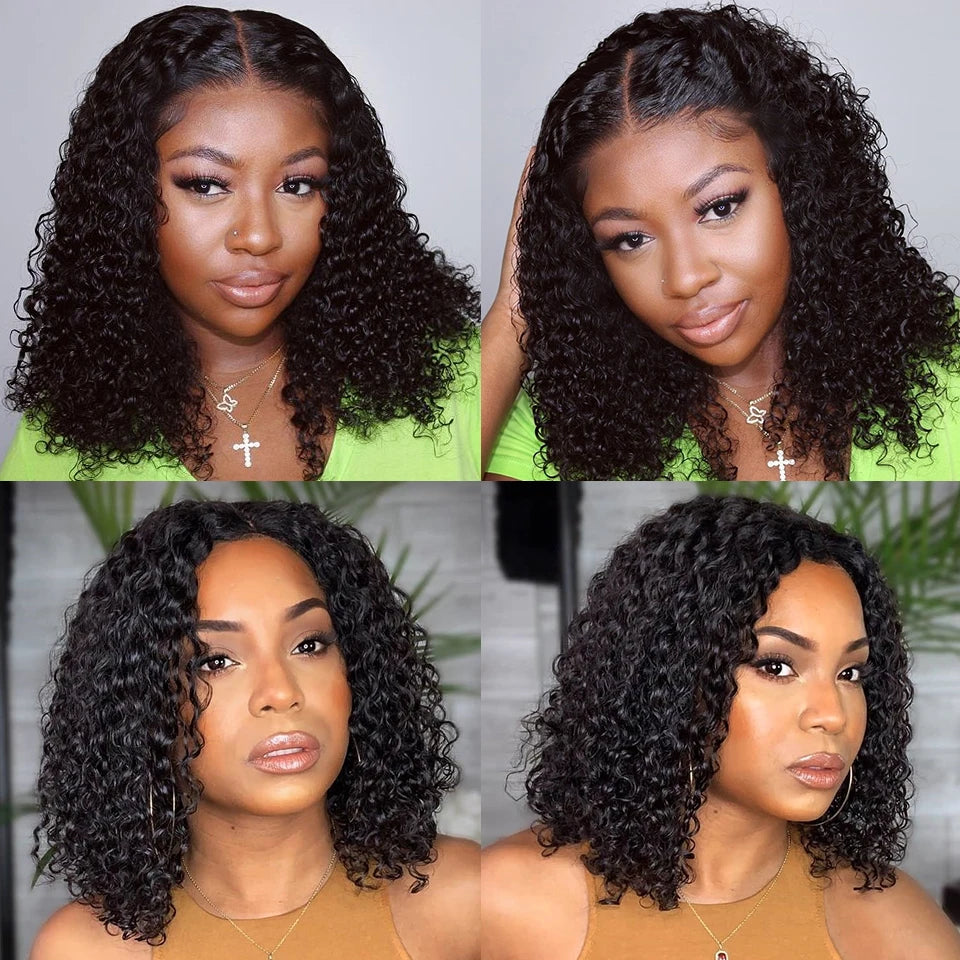 12A Kinky Curly Human Hair Wigs 13X4 Lace Frontal Wigs For Women Pre Plucked With Baby Hair Brazilian Virgin Jerry Curly Bob Wig