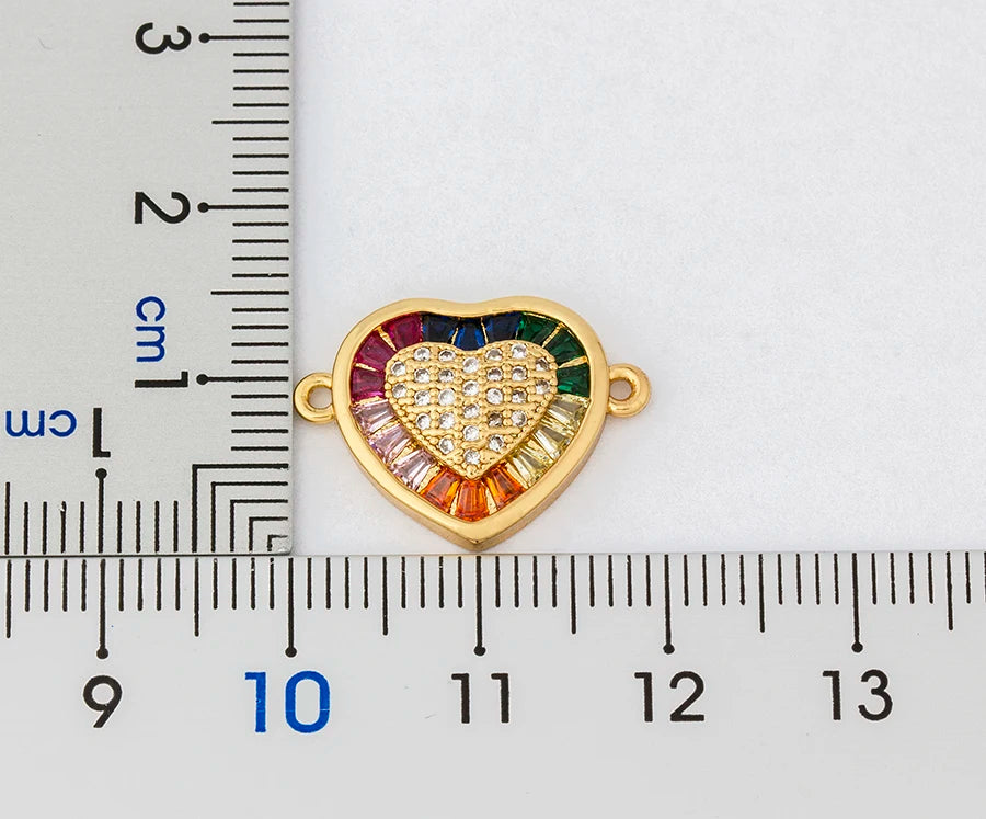 AIBEF Hot Sale Fashion Lovely Heart Rainbow Adjustable Bracelet Bangle Cubic Zircon Chain Bracelet Women Jewelry Birthday Gifts