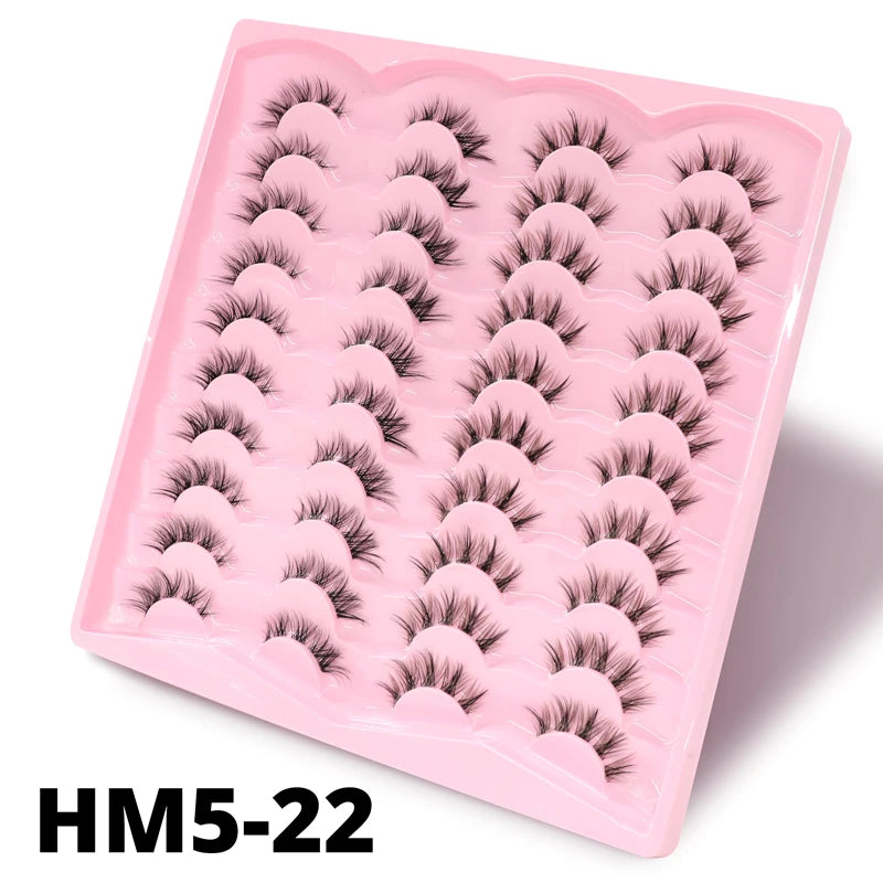 2 Style 20 Pairs Eyelash 3D Natural Mink False Eyelashes Makeup Fake Eye Lashes Faux Cilios Make Up Beauty Tools Wholesale