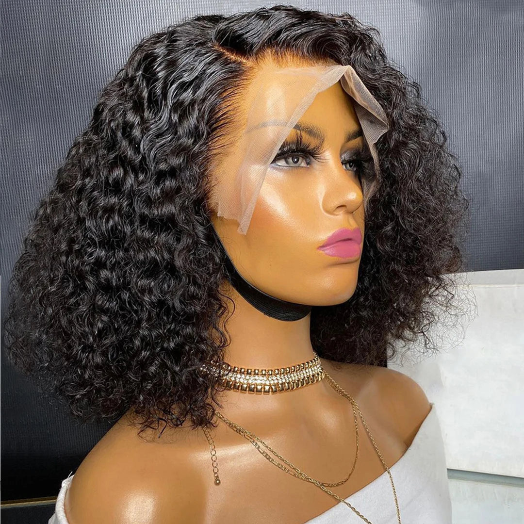 12A Kinky Curly Human Hair Wigs 13X4 Lace Frontal Wigs For Women Pre Plucked With Baby Hair Brazilian Virgin Jerry Curly Bob Wig
